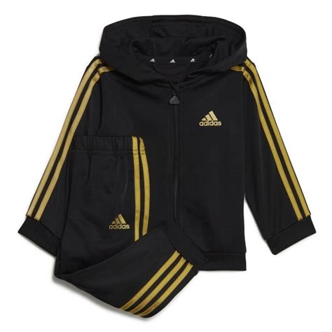 adidas baby trainingsanzug schwarz gold|Essentials Shiny Hooded Trainingsanzug .